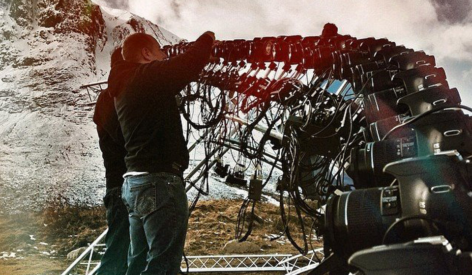 glencoe-20 Production bullet time rig getting set up for Land Rover advert