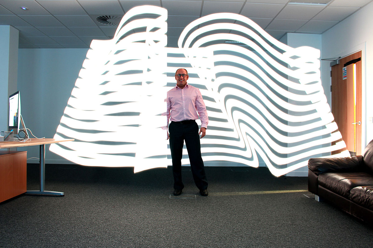 Pixelstick in use at New World Design office