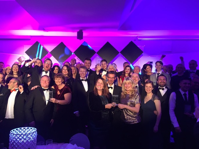 Group shot of winners at awards