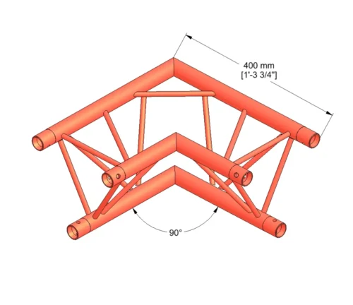 90 degrees Milos M222 Truss Hire